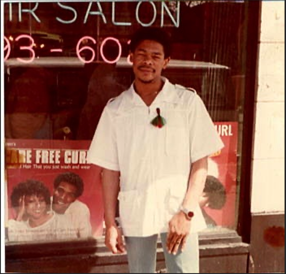 Naim Sabree standing outside the salon