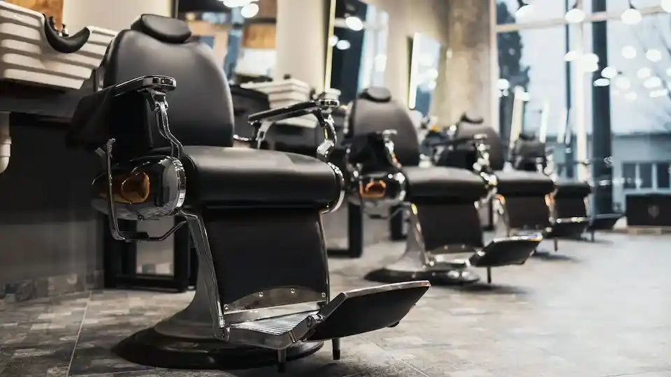 The barbershop chairs at Hyde Park Hair Salon